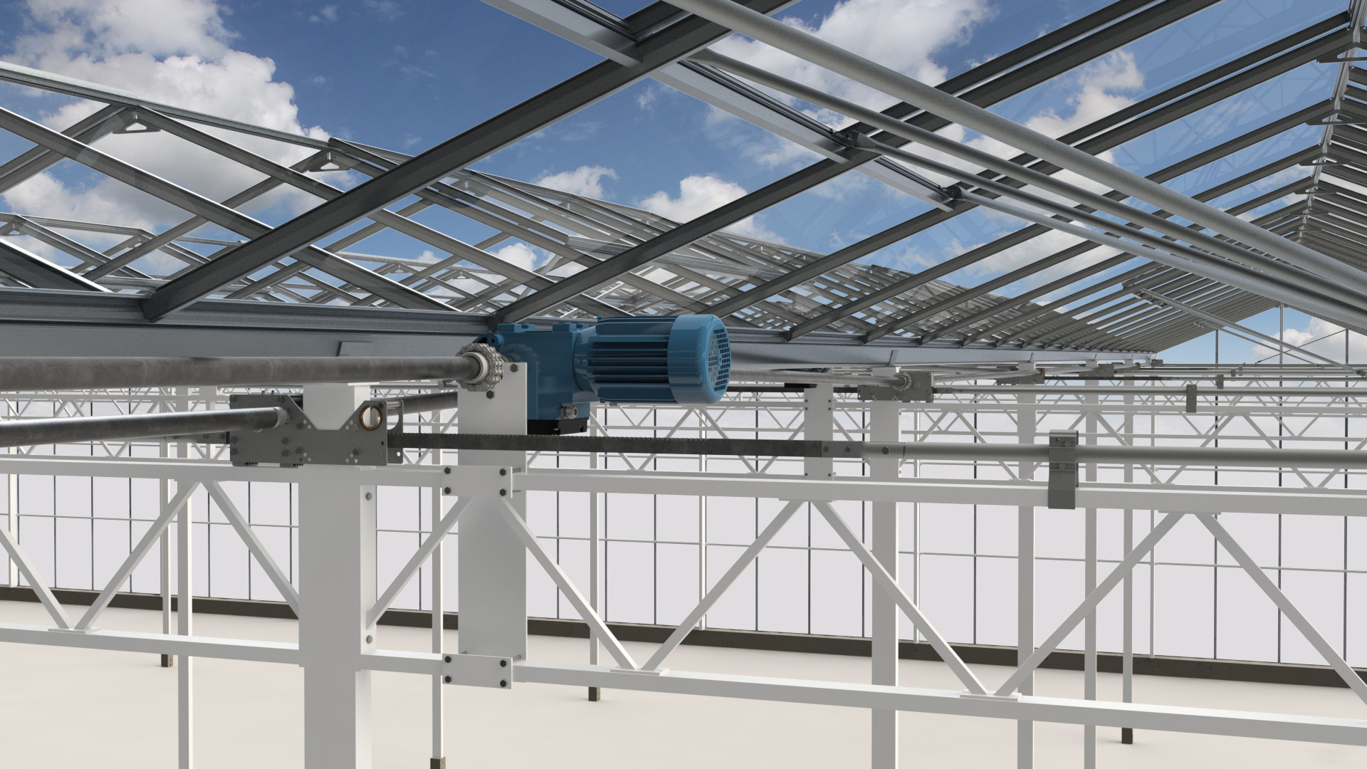 Truss-rail ventilation column mounting